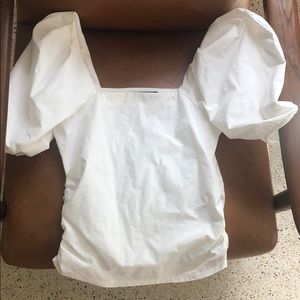 Zara Puffy Sleeve White Top